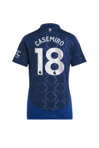 Manchester United Casemiro #18 Voetbaltruitje Uit tenue Dames 2024-25 Korte Mouw